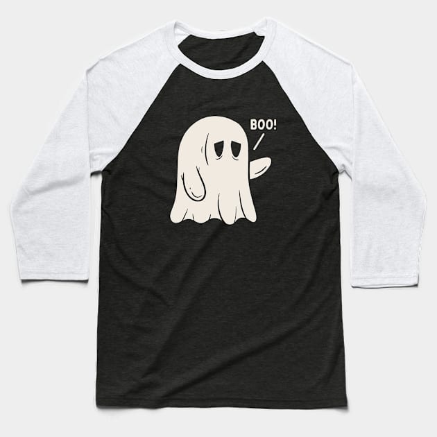 Tired Ghost Boo Baseball T-Shirt by Bruno Pires